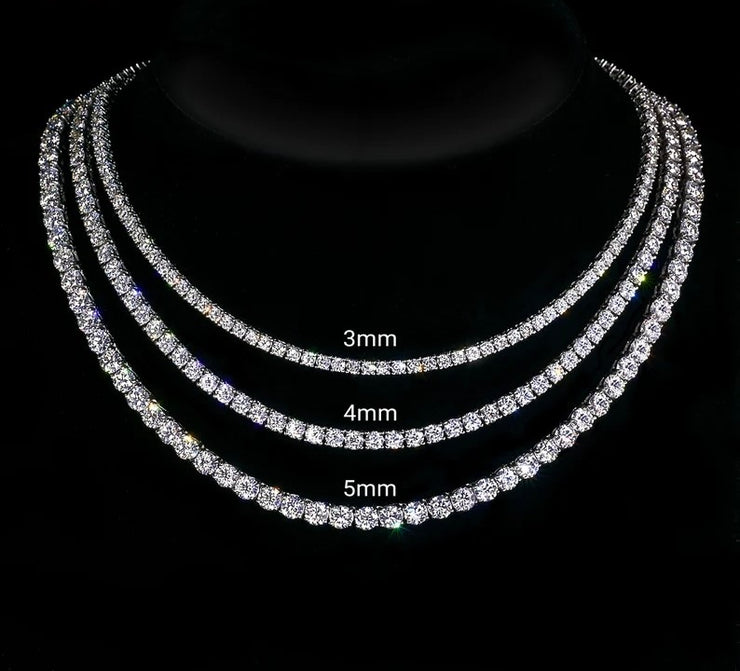 14k Diamond Tennis Chains - Yellow Gold Diamond Tennis Necklace