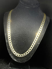 10k 14k Cuban Link Chain - Flat Cuban Link Chain