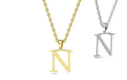 10k 14k Solid Gold Initials Pendants - Letters A-Z Available