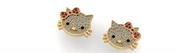 10k 14k Diamond Hello Kitty Charm + Ring + Earring Collection - Custom Hello Kitty