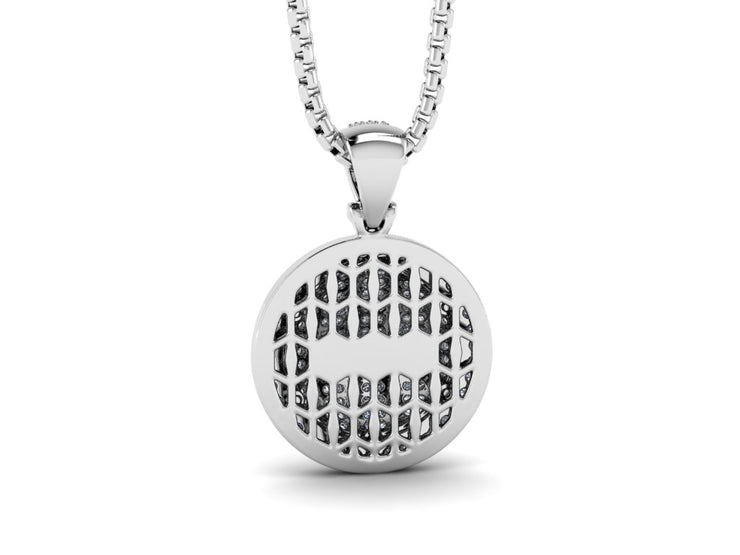 Round Diamond Medallion Pendant w/ Venetian Box Chain