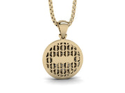 Round Diamond Medallion Pendant w/ Venetian Box Chain