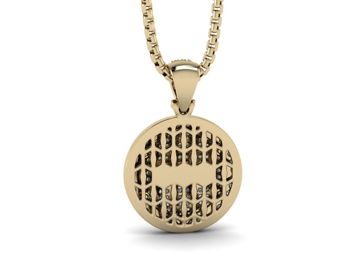 Round Diamond Medallion Pendant w/ Venetian Box Chain