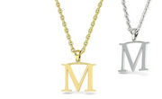 10k 14k Solid Gold Initials Pendants - Letters A-Z Available