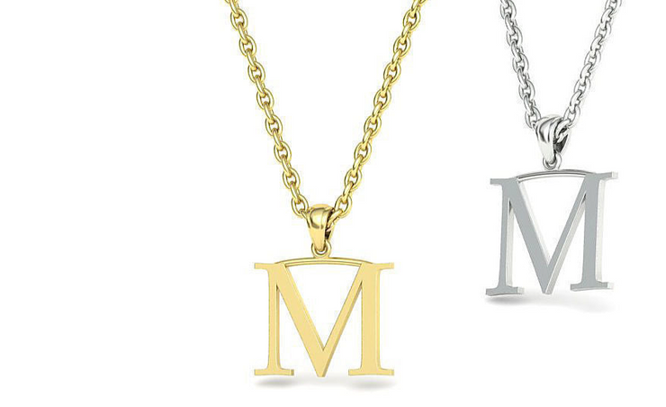10k 14k Solid Gold Initials Pendants - Letters A-Z Available