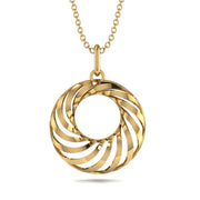 10k 14k Yellow Gold Custom Geometric Spiral Pendant