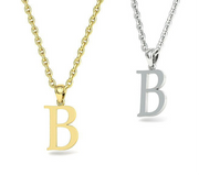 10k 14k Solid Gold Initials Pendants - Letters A-Z Available