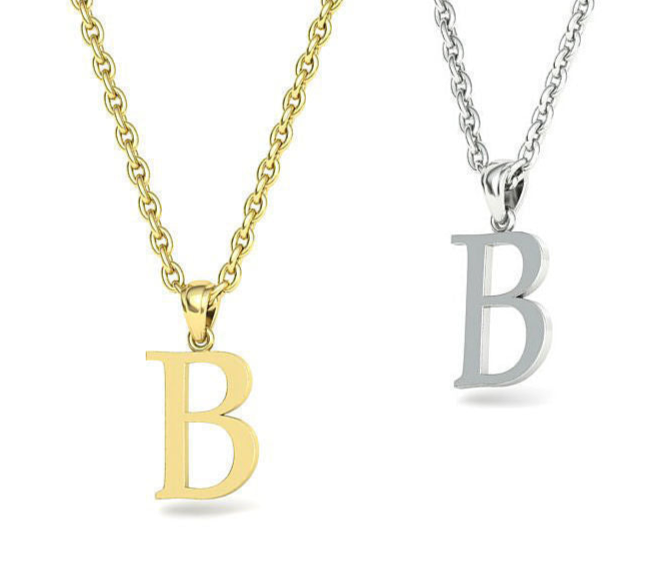 10k 14k Solid Gold Initials Pendants - Letters A-Z Available
