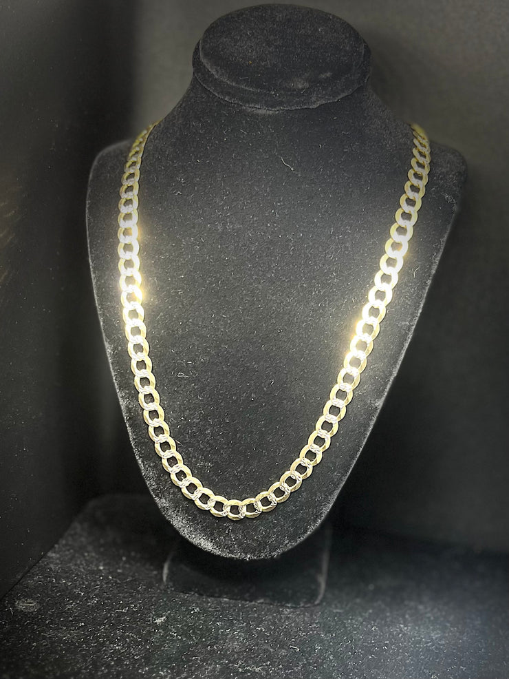 10k 14k Cuban Link Chain - Flat Cuban Link Chain