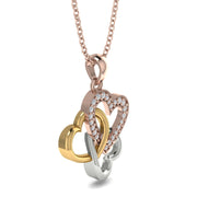 10k Triple Interlocked Heart Pendant