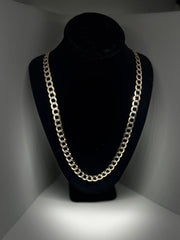 10k 14k Cuban Link Chain - Flat Cuban Link Chain