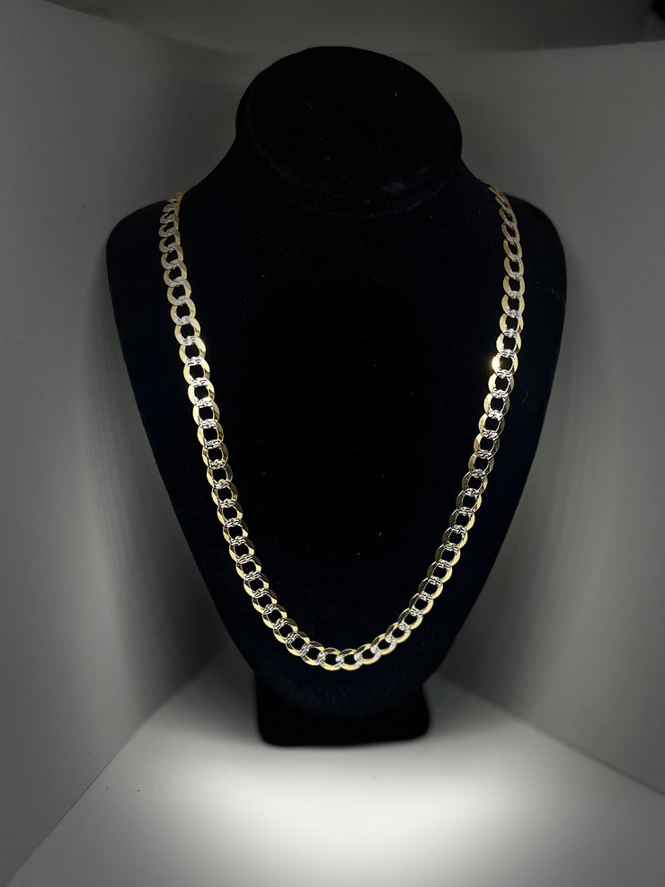 10k 14k Cuban Link Chain - Flat Cuban Link Chain