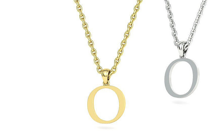 10k 14k Solid Gold Initials Pendants - Letters A-Z Available