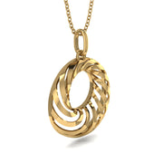 10k 14k Yellow Gold Custom Geometric Spiral Pendant