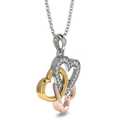 10k Triple Interlocked Heart Pendant