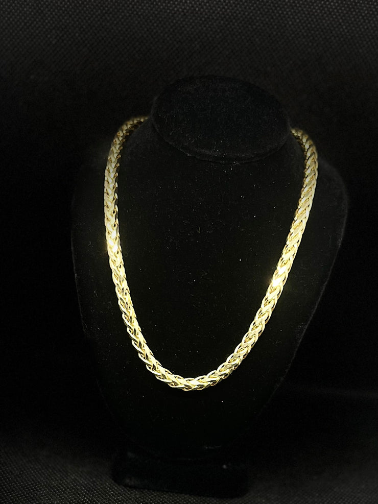 10k 14k Hollow Palm Chains - Yellow, Rose, White Gold Wheat Chain - Multiple Size Options - Gold Palm Wheat Chain