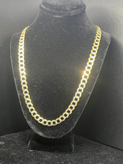 10k 14k Cuban Link Chain - Flat Cuban Link Chain