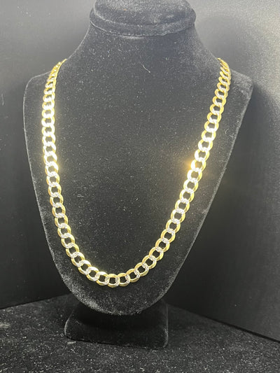 10k 14k Cuban Link Chain - Flat Cuban Link Chain