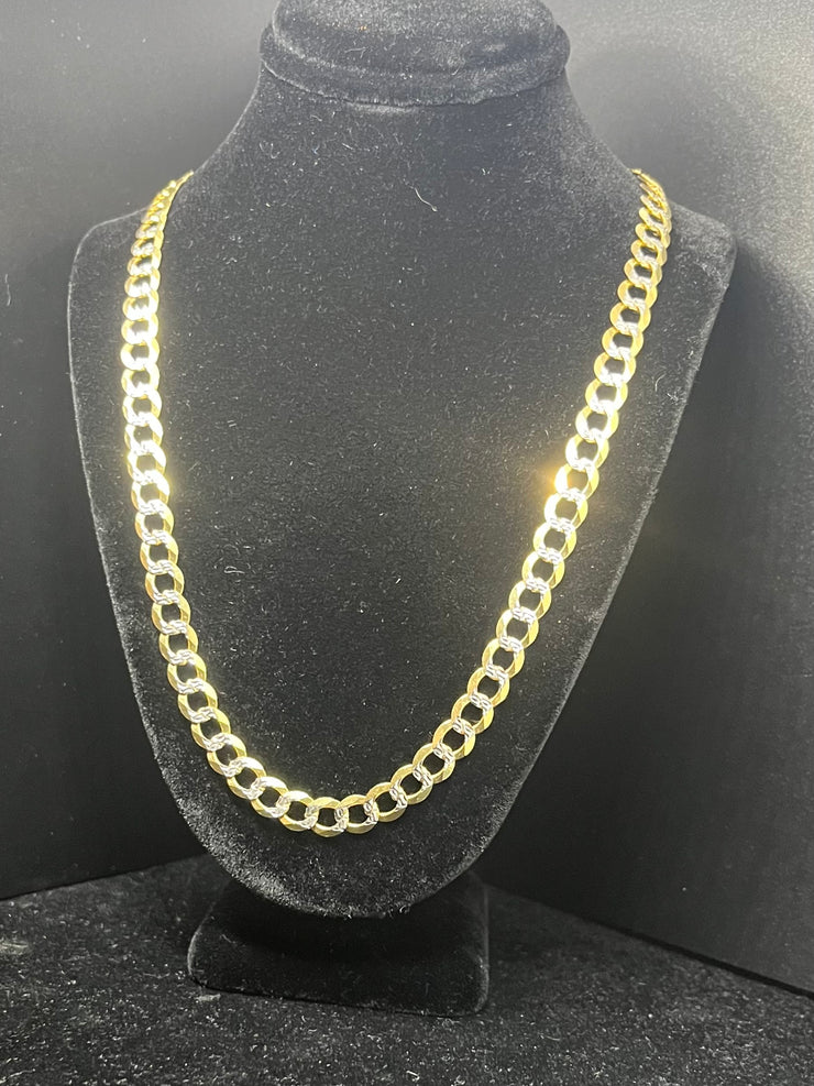 10k 14k Cuban Link Chain - Flat Cuban Link Chain