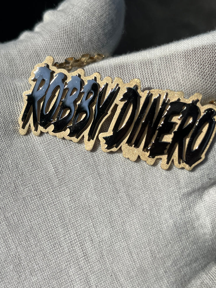 Custom Name Pendants w/ Diamond Emoji Bail - Choose Any Name