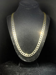 10k 14k Cuban Link Chain - Flat Cuban Link Chain