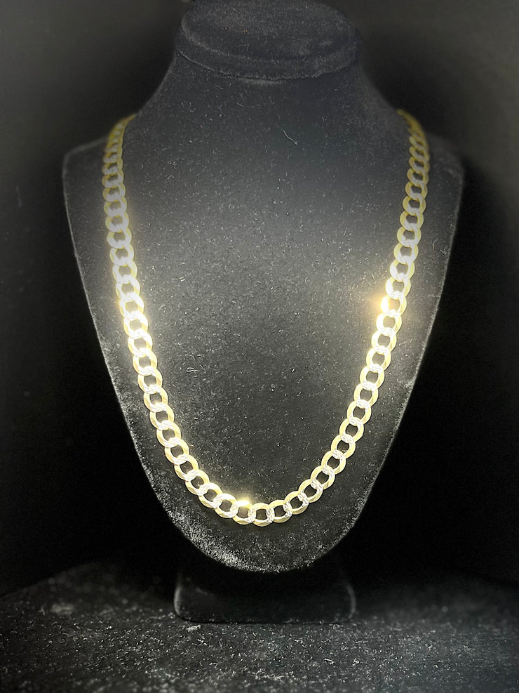 10k 14k Cuban Link Chain - Flat Cuban Link Chain