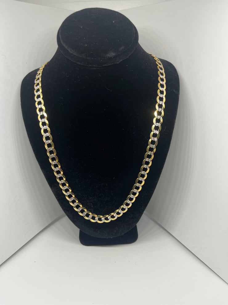 10k 14k Cuban Link Chain - Flat Cuban Link Chain