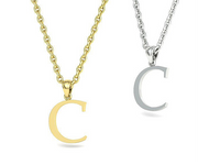 10k 14k Solid Gold Initials Pendants - Letters A-Z Available