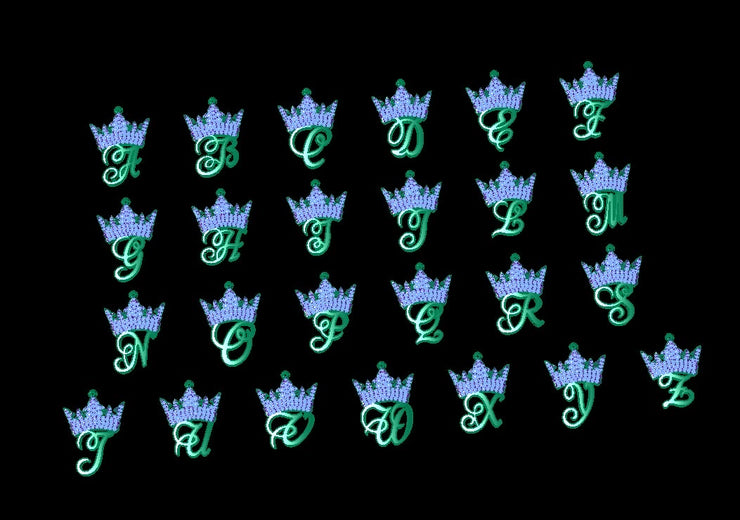 Solid Gold Initial Pendant w/ Diamond Crown and Bail - 10k and 14k Initial Pendant - Diamond Crown Initial Pendant - A-Z Available