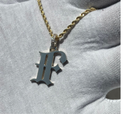 10k 14k Old English Initial Pendant w/ Diamond Bail • A-Z Available