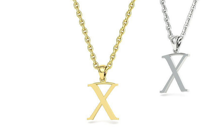 10k 14k Solid Gold Initials Pendants - Letters A-Z Available