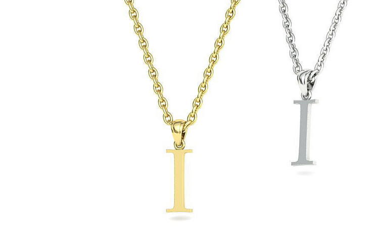 10k 14k Solid Gold Initials Pendants - Letters A-Z Available