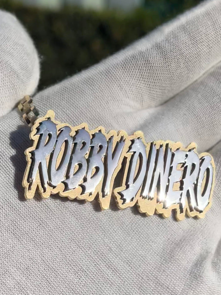 Custom Name Pendants w/ Diamond Emoji Bail - Choose Any Name