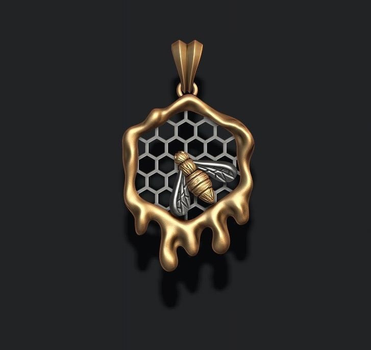 Yellow Gold Honey Bee Charm