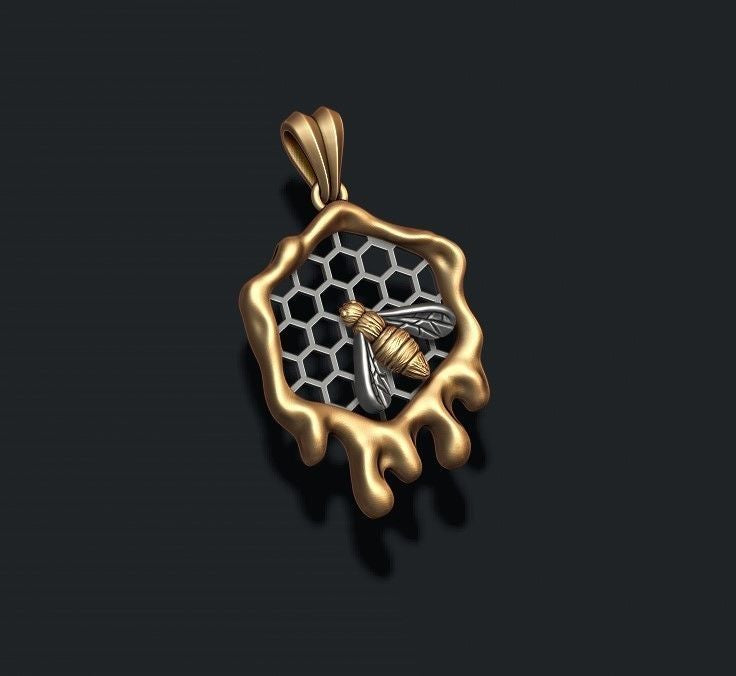 Yellow Gold Honey Bee Charm