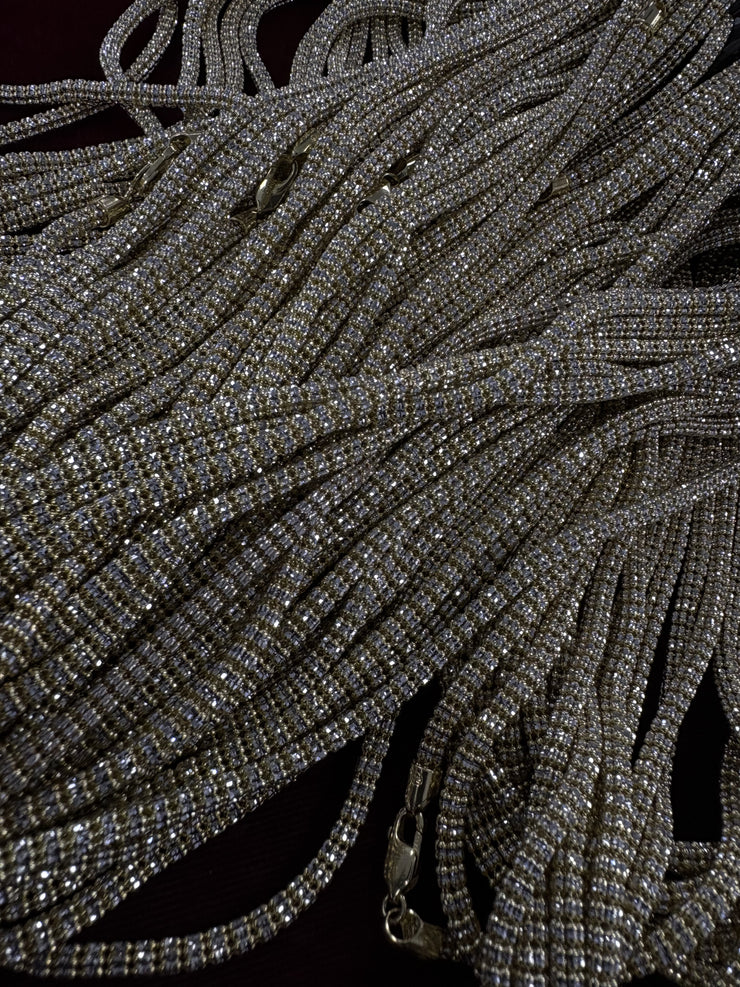 10k & 14k Yellow Gold Ice Chain - Two Tone Ice Chain