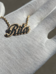 Custom Name Pendants w/ Diamond Emoji Bail - Choose Any Name