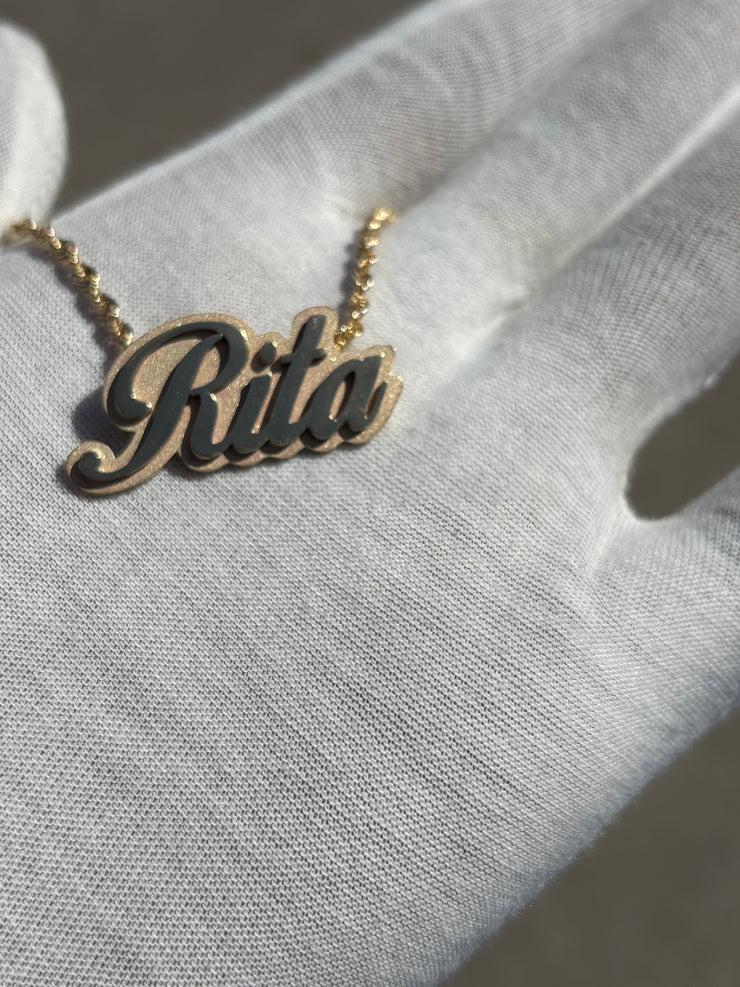 Custom Name Pendants w/ Diamond Emoji Bail - Choose Any Name
