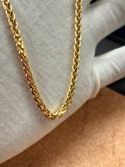 10k 14k Hollow Palm Chains - Yellow, Rose, White Gold Wheat Chain - Multiple Size Options - Gold Palm Wheat Chain