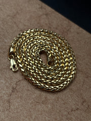 10k 14k Hollow Palm Chains - Yellow, Rose, White Gold Wheat Chain - Multiple Size Options - Gold Palm Wheat Chain