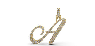 10k 14k Custom Diamond Initial Pendant - Diamond Letter Charm - Letter Charm Jewelry, Inital Charm For Women, Men, and kids – A – 10k