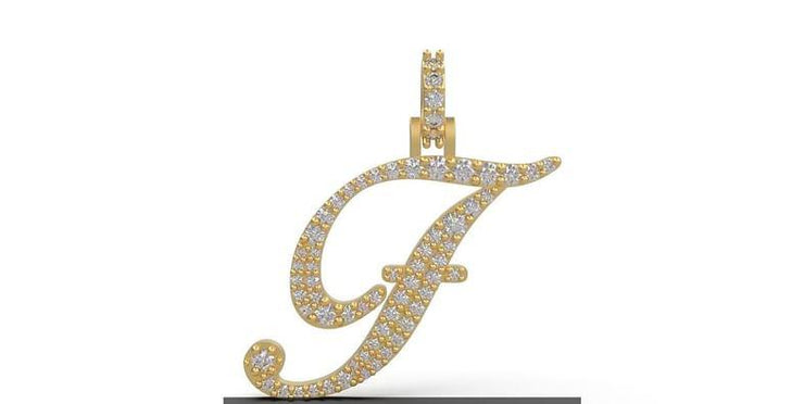 10k 14k Custom Diamond Initial Pendant - Diamond Letter Charm - Letter Charm Jewelry, Inital Charm For Women, Men, and kids – A – 10k