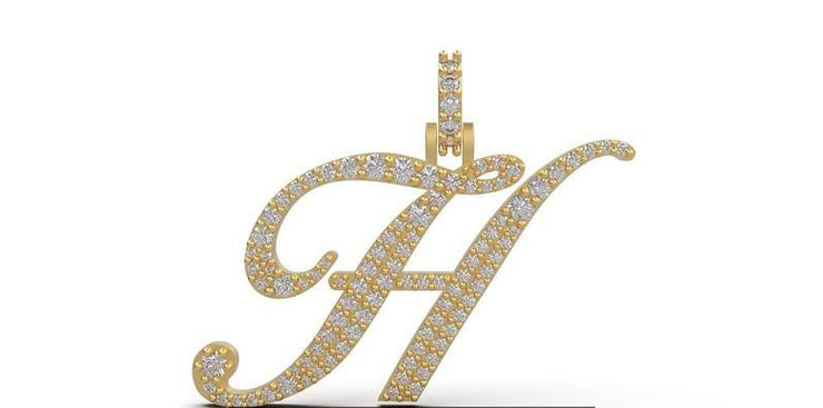 10k 14k Custom Diamond Initial Pendant - Diamond Letter Charm - Letter Charm Jewelry, Inital Charm For Women, Men, and kids – A – 10k