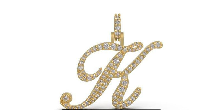 10k 14k Custom Diamond Initial Pendant - Diamond Letter Charm - Letter Charm Jewelry, Inital Charm For Women, Men, and kids – A – 10k