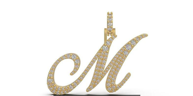 10k 14k Custom Diamond Initial Pendant - Diamond Letter Charm - Letter Charm Jewelry, Inital Charm For Women, Men, and kids – A – 10k