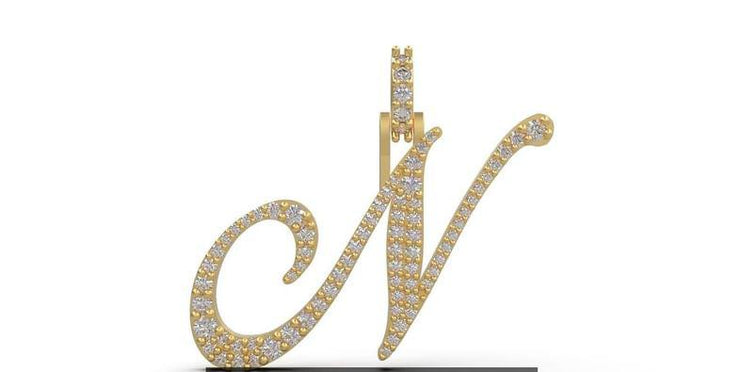 10k 14k Custom Diamond Initial Pendant - Diamond Letter Charm - Letter Charm Jewelry, Inital Charm For Women, Men, and kids – A – 10k