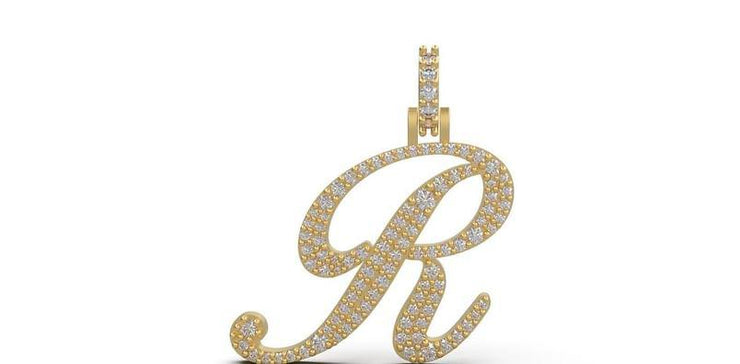 10k 14k Custom Diamond Initial Pendant - Diamond Letter Charm - Letter Charm Jewelry, Inital Charm For Women, Men, and kids – A – 10k