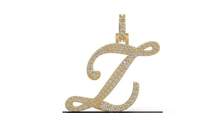 10k 14k Custom Diamond Initial Pendant - Diamond Letter Charm - Letter Charm Jewelry, Inital Charm For Women, Men, and kids – A – 10k