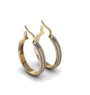 14k Yellow Gold Full hoop diamond earrings