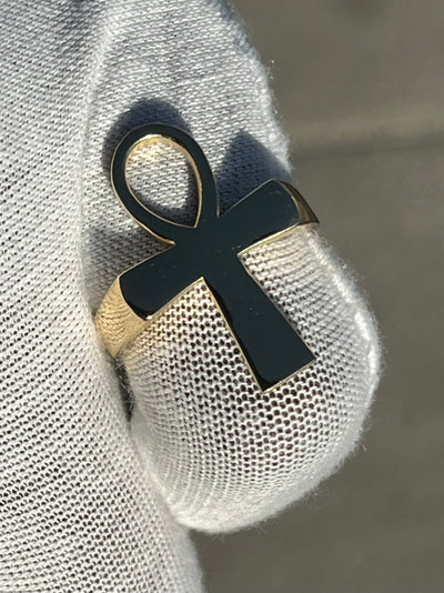 10k 14k 18k 22k Solid Gold Egyptian Ankh Ring